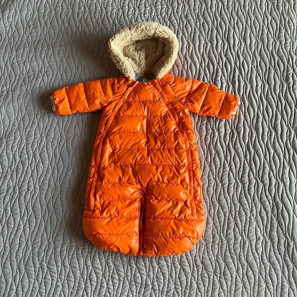 7am Enfant Doudoune Infant Bunting Snowsuit Orange Size 3-6mos
